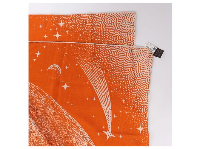 Hermès Carré 140 "CLAIR DE LUNE" Kaschmir x Seidentuch in Orange - Ansicht 3