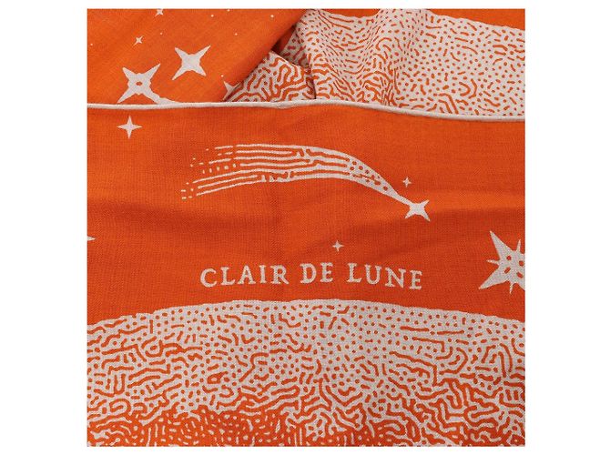 Hermès Carré 140 "CLAIR DE LUNE" Kaschmir x Seidentuch in Orange - Ansicht 6