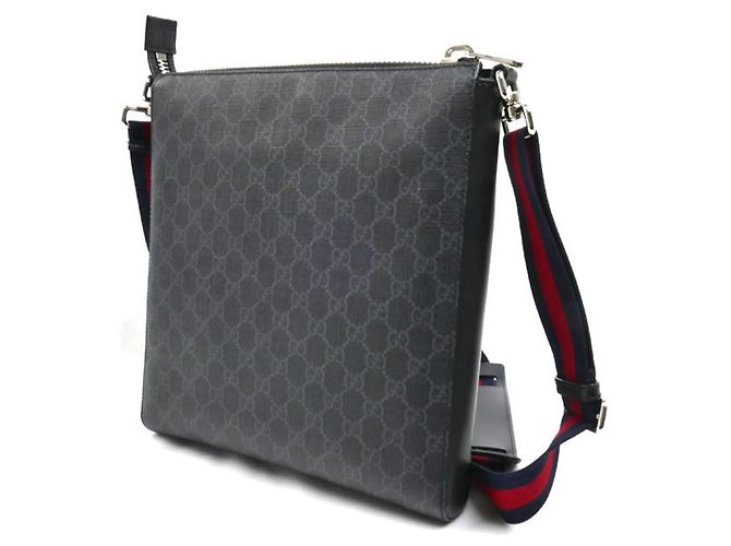 Borsa a tracolla Gucci GG Supreme Messenger Marrone Nero - vista 2