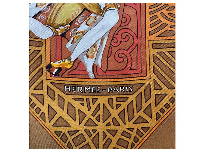 Hermès Foulard Hermes Carre 90 LES BALLETS RUSSES Multicolore Arancione - vista 4