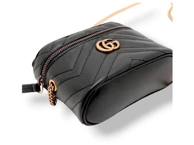 Borsa a mano Gucci Marmont Vanity Mini Nera Nero - vista 10