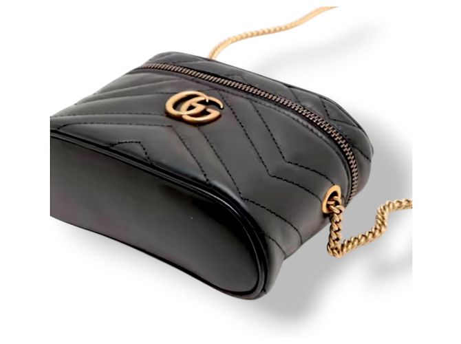 Borsa a mano Gucci Marmont Vanity Mini Nera Nero - vista 11