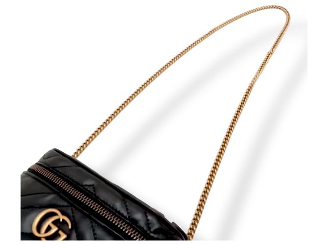 Borsa a mano Gucci Marmont Vanity Mini Nera Nero - vista 13