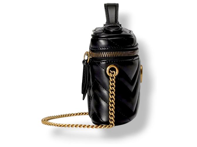 Borsa a mano Gucci Marmont Vanity Mini Nera Nero - vista 16