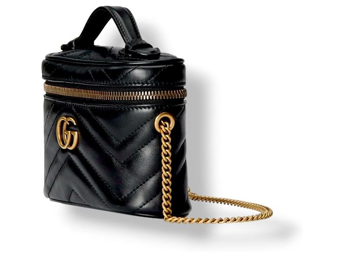 Borsa a mano Gucci Marmont Vanity Mini Nera Nero - vista 4