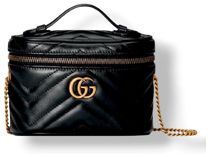 Borsa a mano Gucci Marmont Vanity Mini Nera Nero - vista 5