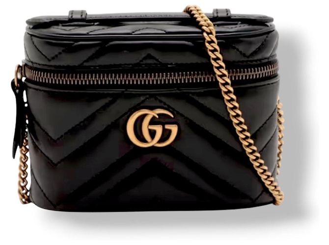 Borsa a mano Gucci Marmont Vanity Mini Nera Nero - vista 8