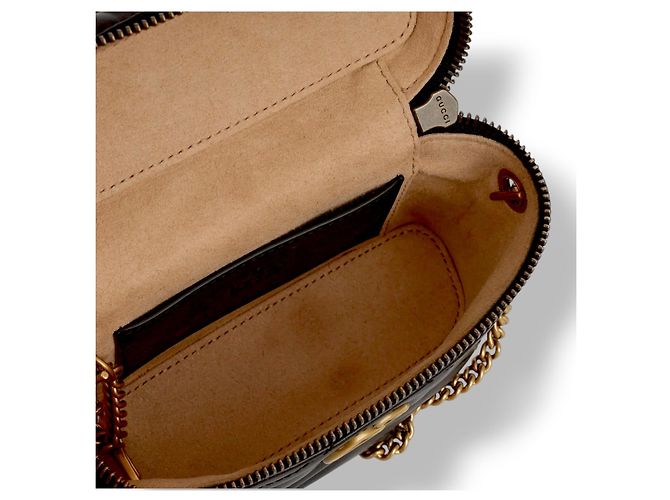 Borsa a mano Gucci Marmont Vanity Mini Nera Nero - vista 9