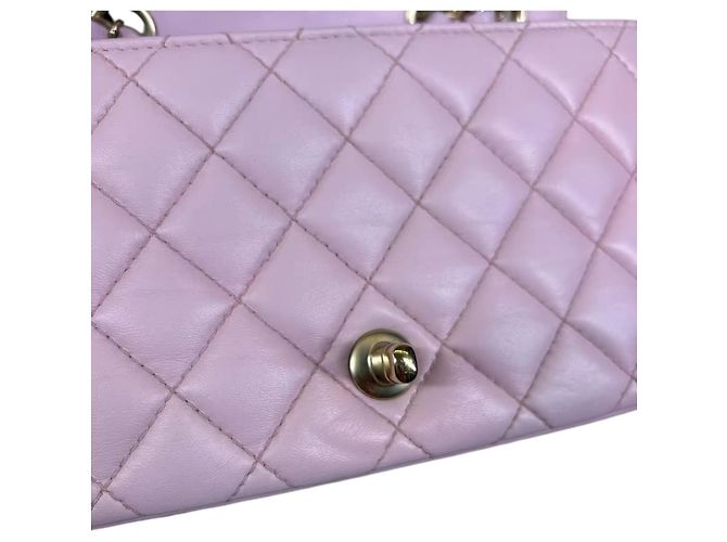 Mademoiselle Chanel Classic Flap Bag Small Rosa aus Lammleder Pink - Ansicht 10