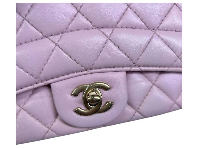 Mademoiselle Chanel Classic Flap Bag Small Rosa aus Lammleder Pink - Ansicht 12