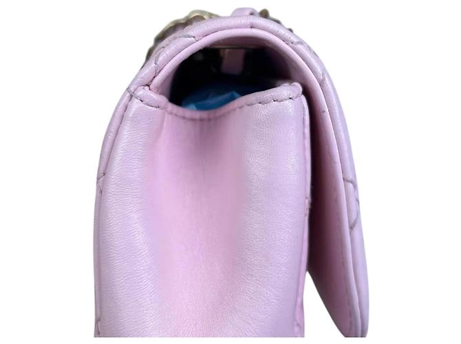 Mademoiselle Chanel Classic Flap Bag Small Rosa aus Lammleder Pink - Ansicht 17