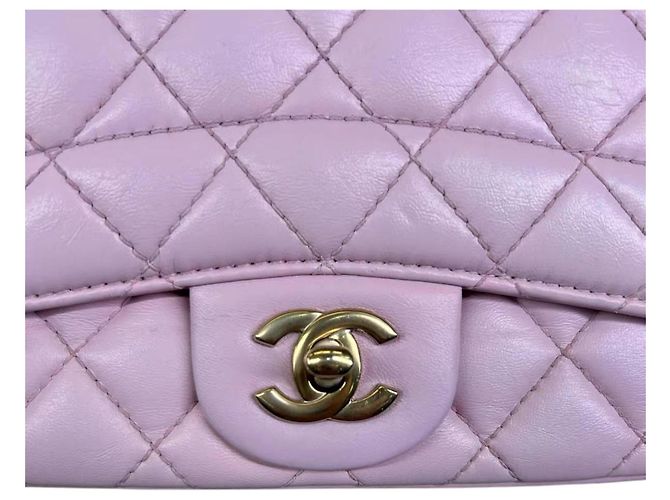 Mademoiselle Chanel Classic Flap Bag Small Rosa aus Lammleder Pink - Ansicht 19