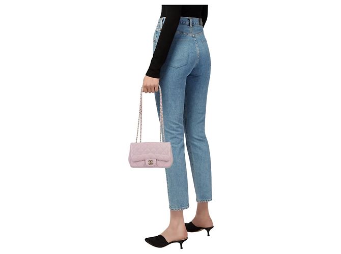 Mademoiselle Chanel Classic Flap Bag Small Rosa aus Lammleder Pink - Ansicht 3