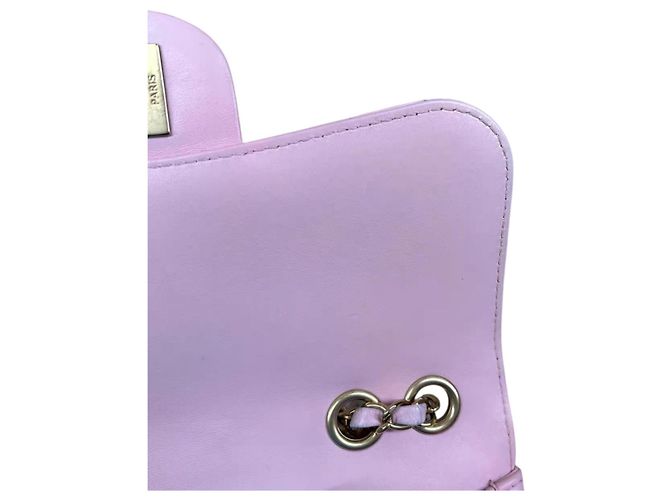 Mademoiselle Chanel Classic Flap Bag Small Rosa aus Lammleder Pink - Ansicht 9
