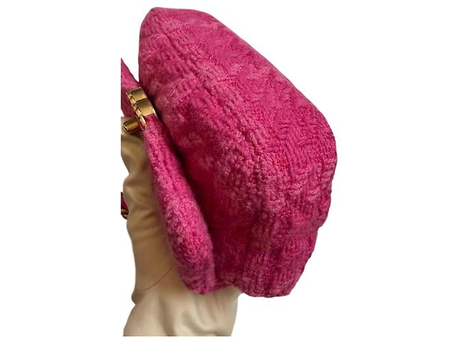 Chanel 19 Borsa a patta Chanel in tweed rosa - vista 16