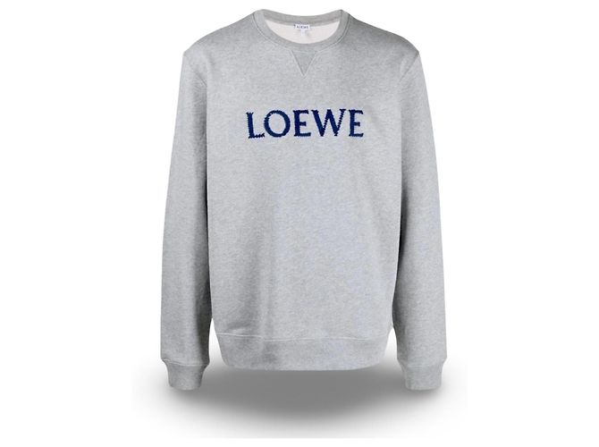 LOEWE grauer Baumwoll-Sweatshirt mit gesticktem Logo Blau - Ansicht 11