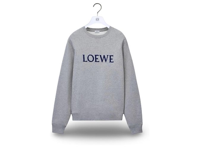 LOEWE grauer Baumwoll-Sweatshirt mit gesticktem Logo Blau - Ansicht 14
