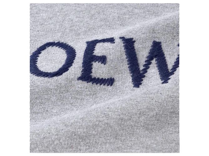 LOEWE grauer Baumwoll-Sweatshirt mit gesticktem Logo Blau - Ansicht 3