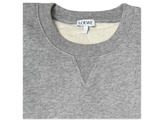 LOEWE grauer Baumwoll-Sweatshirt mit gesticktem Logo Blau - Ansicht 4