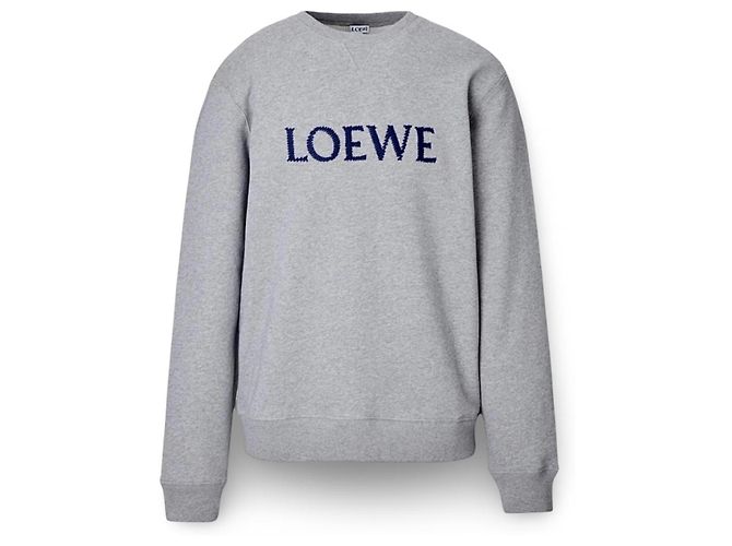 LOEWE grauer Baumwoll-Sweatshirt mit gesticktem Logo Blau - Ansicht 5