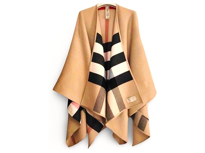 Sciarpa Burberry Reversible Check Lana Beige Monogramma - vista 10
