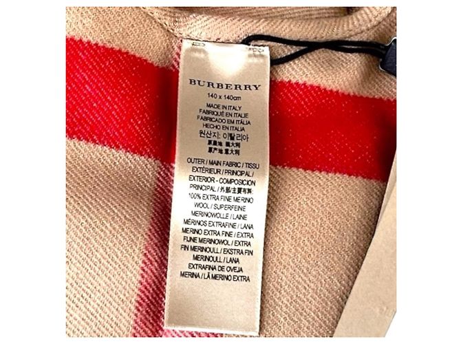 Sciarpa Burberry Reversible Check Lana Beige Monogramma - vista 11