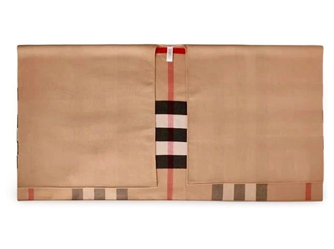 Sciarpa Burberry Reversible Check Lana Beige Monogramma - vista 13