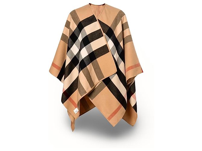 Sciarpa Burberry Reversible Check Lana Beige Monogramma - vista 15