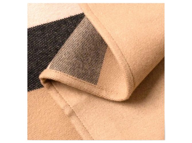 Sciarpa Burberry Reversible Check Lana Beige Monogramma - vista 6