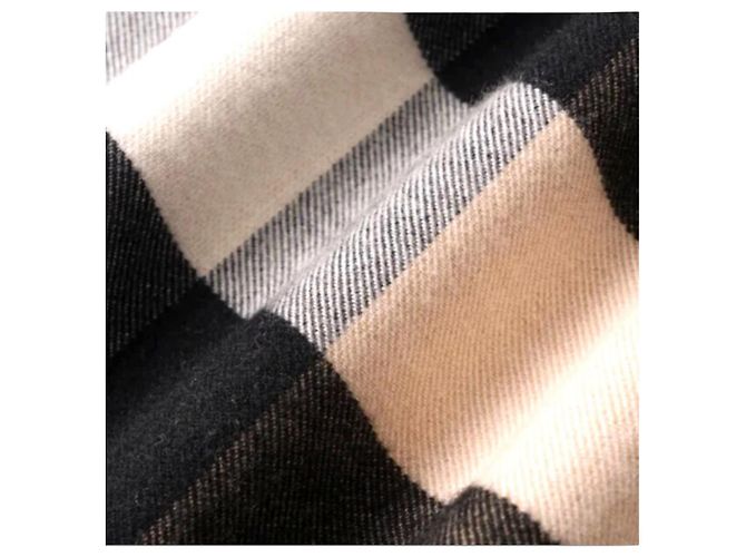 Sciarpa Burberry Reversible Check Lana Beige Monogramma - vista 7