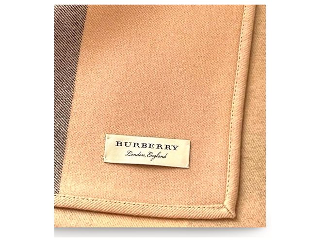 Sciarpa Burberry Reversible Check Lana Beige Monogramma - vista 8