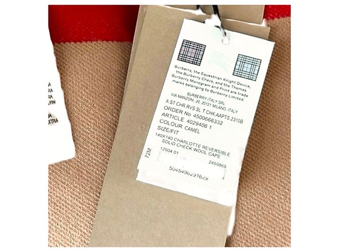 Sciarpa Burberry Reversible Check Lana Beige Monogramma - vista 9