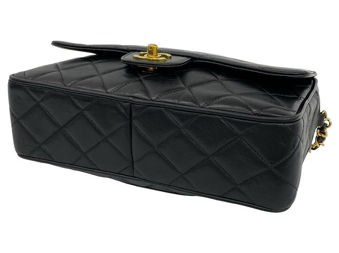 Borsa a tracolla Chanel Matelassé in pelle d'agnello nera Nero - vista 8