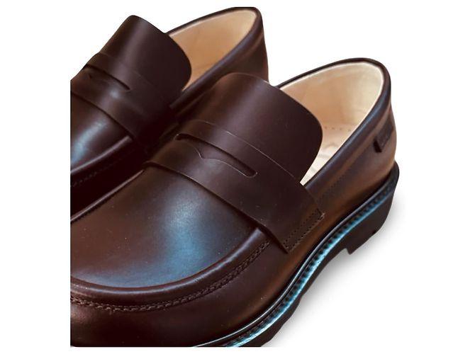 Mocassini in pelle Loewe Marrone scuro - vista 10