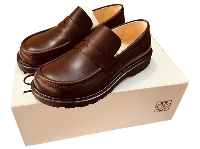 Mocassini in pelle Loewe Marrone scuro - vista 13