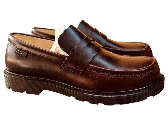 Mocassini in pelle Loewe Marrone scuro - vista 16
