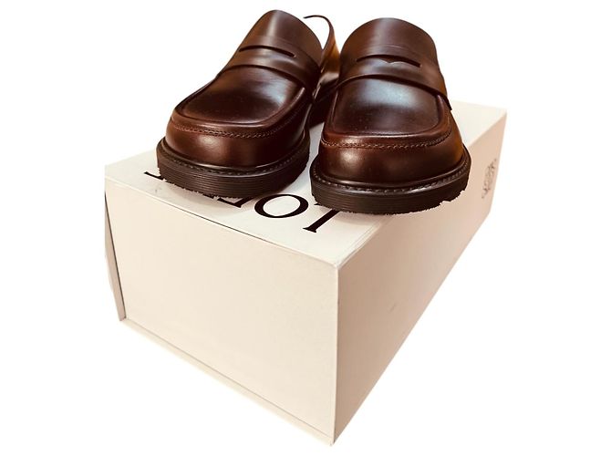 Mocassini in pelle Loewe Marrone scuro - vista 18