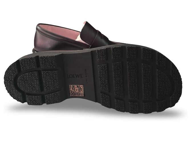 Mocassini in pelle Loewe Marrone scuro - vista 8