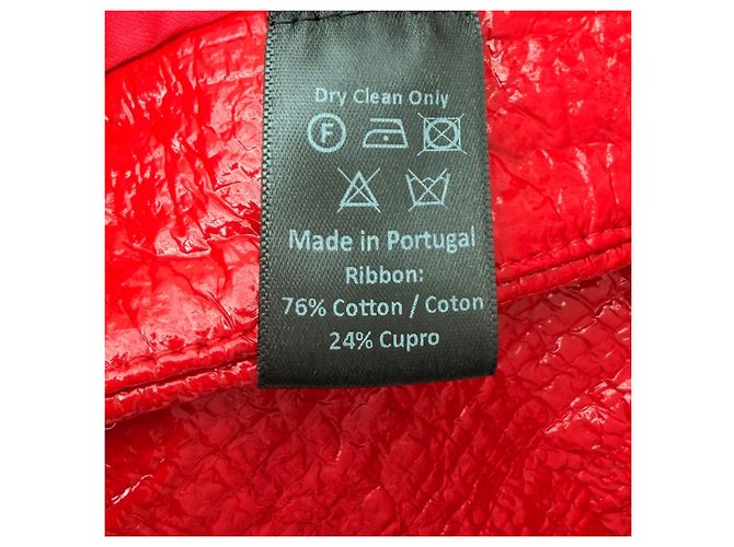 Simone Rocha Fall 2018 Runway Trench Coat de algodón con revestimiento de hoja UK6 Roja - vista 11
