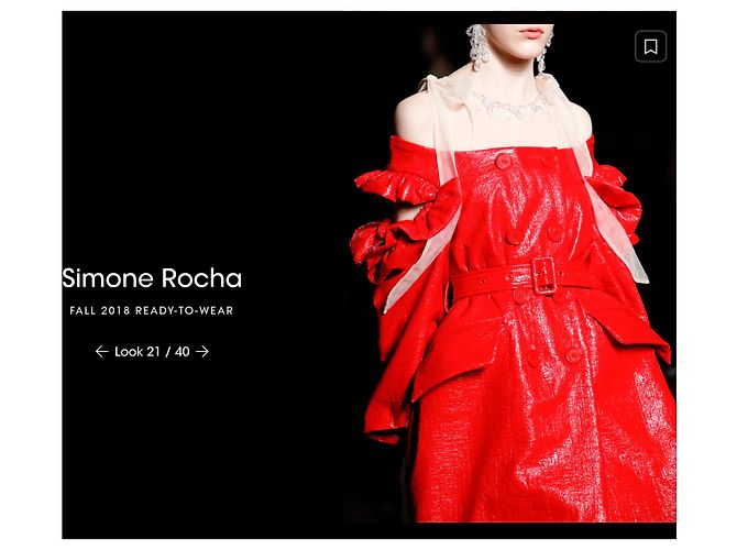 Simone Rocha Fall 2018 Runway Trench Coat de algodón con revestimiento de hoja UK6 Roja - vista 13