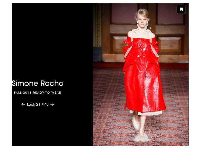 Simone Rocha Fall 2018 Runway Trench Coat de algodón con revestimiento de hoja UK6 Roja - vista 2