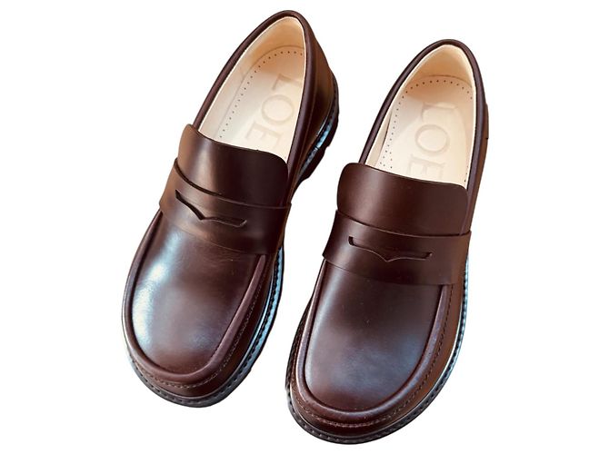 Mocassini Loewe in pelle marrone Marrone scuro - vista 17