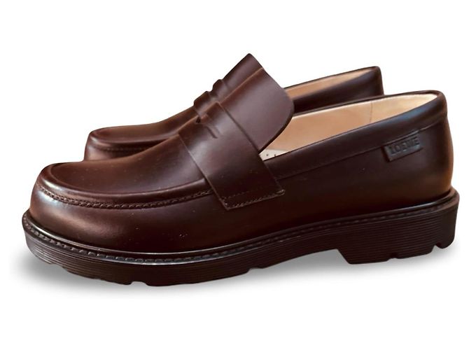 Mocassini Loewe in pelle marrone Marrone scuro - vista 2