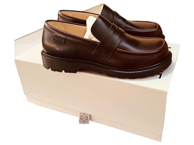 Mocassini Loewe in pelle marrone Marrone scuro - vista 20