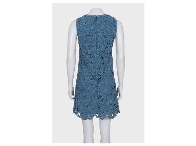 Dolce & Gabbana Light Blue Spitzenkleid gerade geschnitten IT40/S gebraucht - Ansicht 3