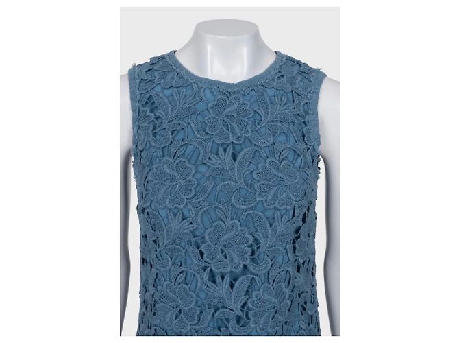 Dolce & Gabbana Light Blue Spitzenkleid gerade geschnitten IT40/S gebraucht - Ansicht 4
