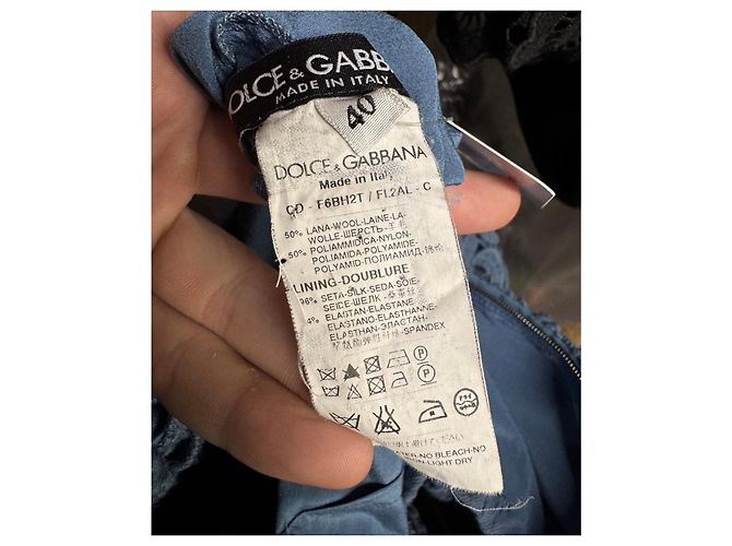 Dolce & Gabbana Light Blue Spitzenkleid gerade geschnitten IT40/S gebraucht - Ansicht 5
