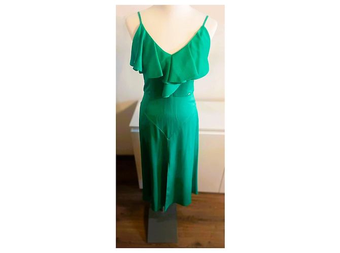 Prachtvolles smaragdgrünes MARCIANO Maxikleid mit Rüschen - Ansicht 19
