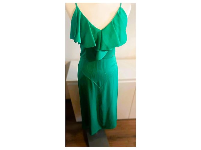 Prachtvolles smaragdgrünes MARCIANO Maxikleid mit Rüschen - Ansicht 3