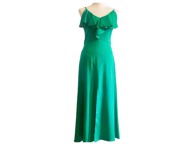 Prachtvolles smaragdgrünes MARCIANO Maxikleid mit Rüschen - Ansicht 6